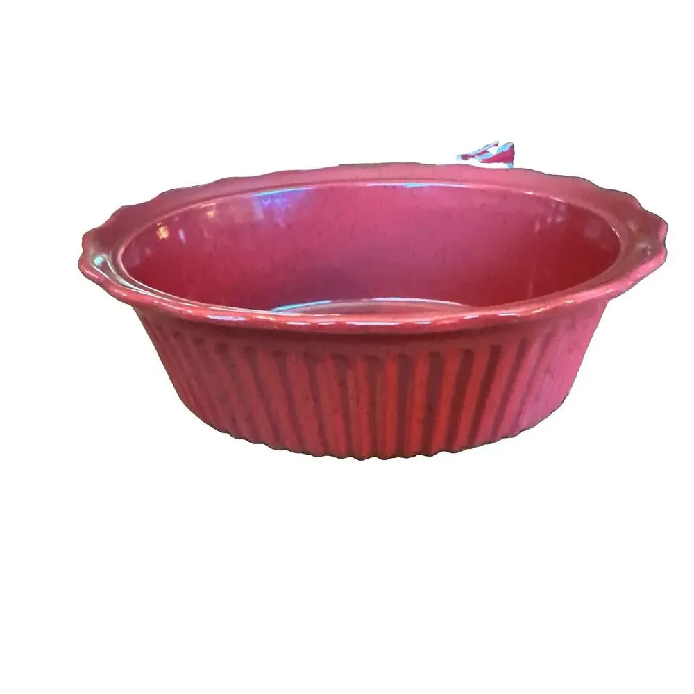 Paula Deen 2.5 Qt Casserole Dish Speckled Burgandy Scalloped Ribbed